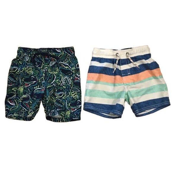 Lot of 2 Boys 2T Swim Trunks Osh Kosh & Old Navy w/ drawstring and liner - Picture 1 of 2